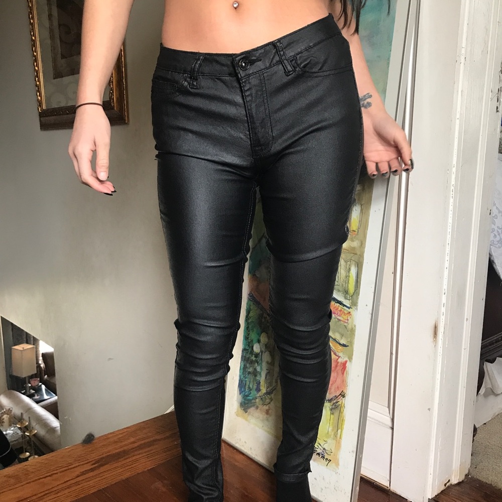 Faux Leather Skinny Jeans